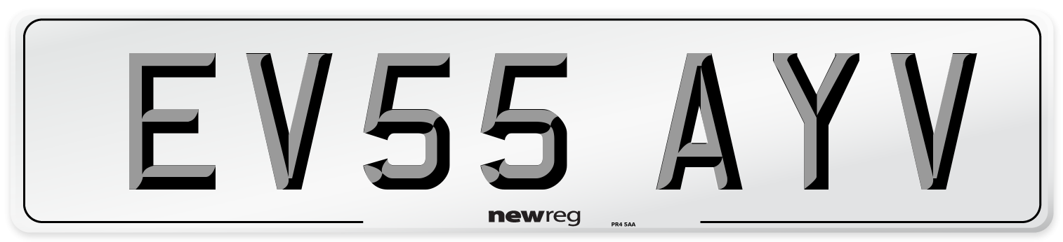 EV55 AYV Number Plate from New Reg